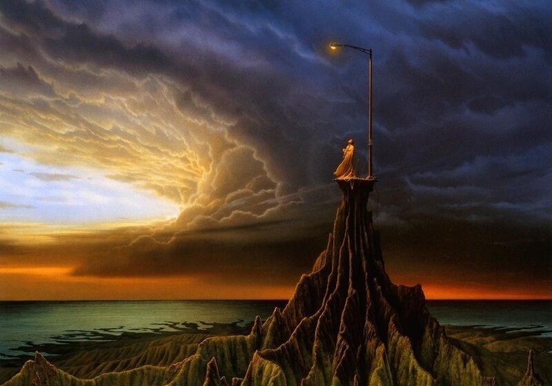 Figure on a Rock Spire
