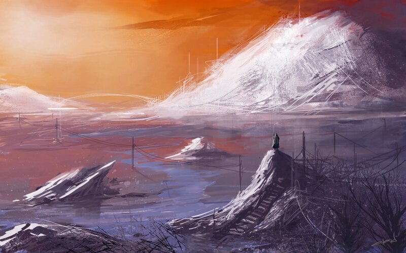 Figure on a Ruined Hill