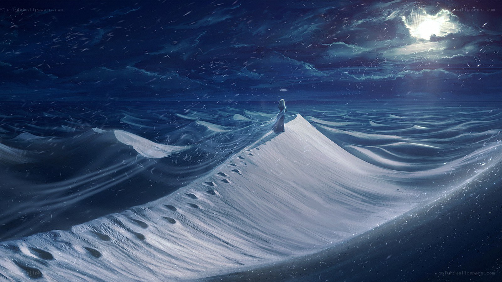 figure on a snowy peak