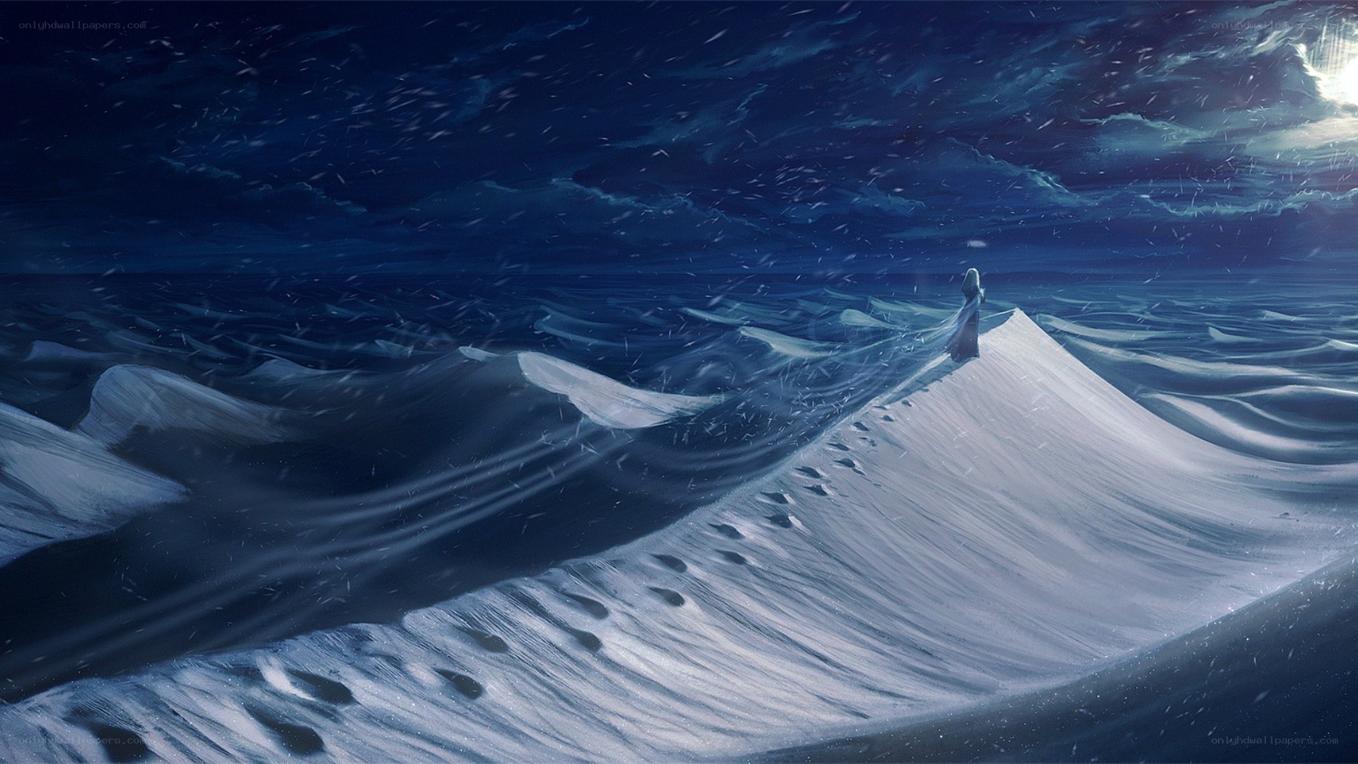 figure on a snowy peak