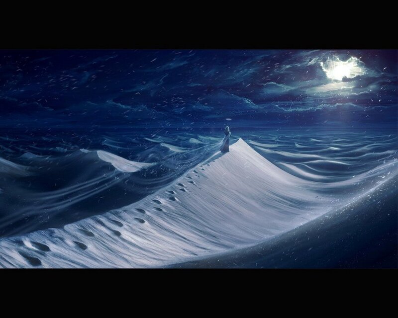 figure on a snowy wave