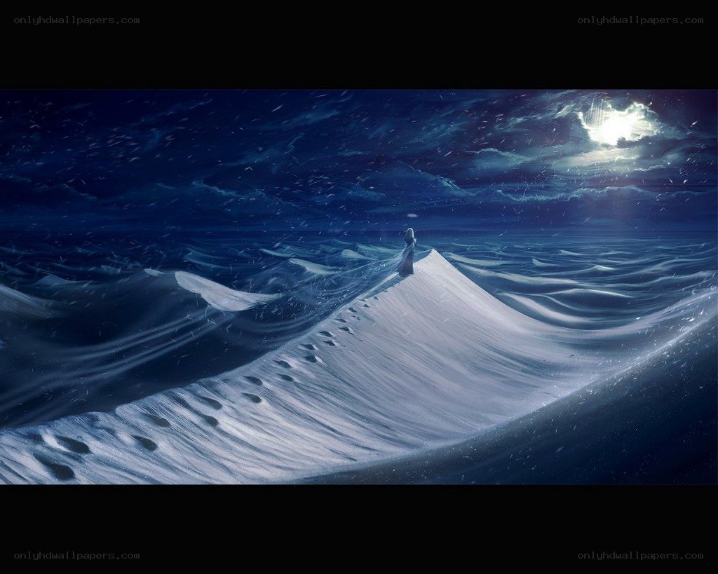 figure on a snowy wave