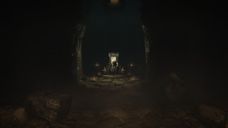 Figure on a Throne — Black, Dark, Mysterious