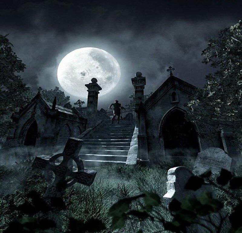 Figure on Cemetery Stairs