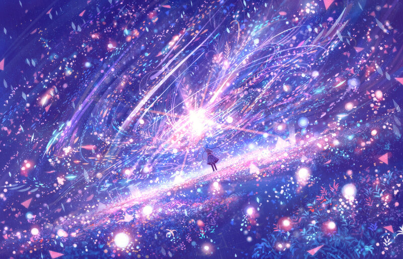 Figure on Glowing Path