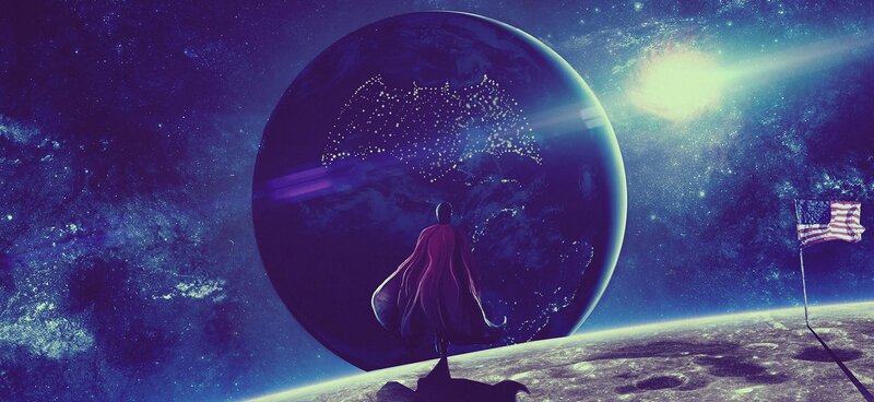 Figure on Moon Surface