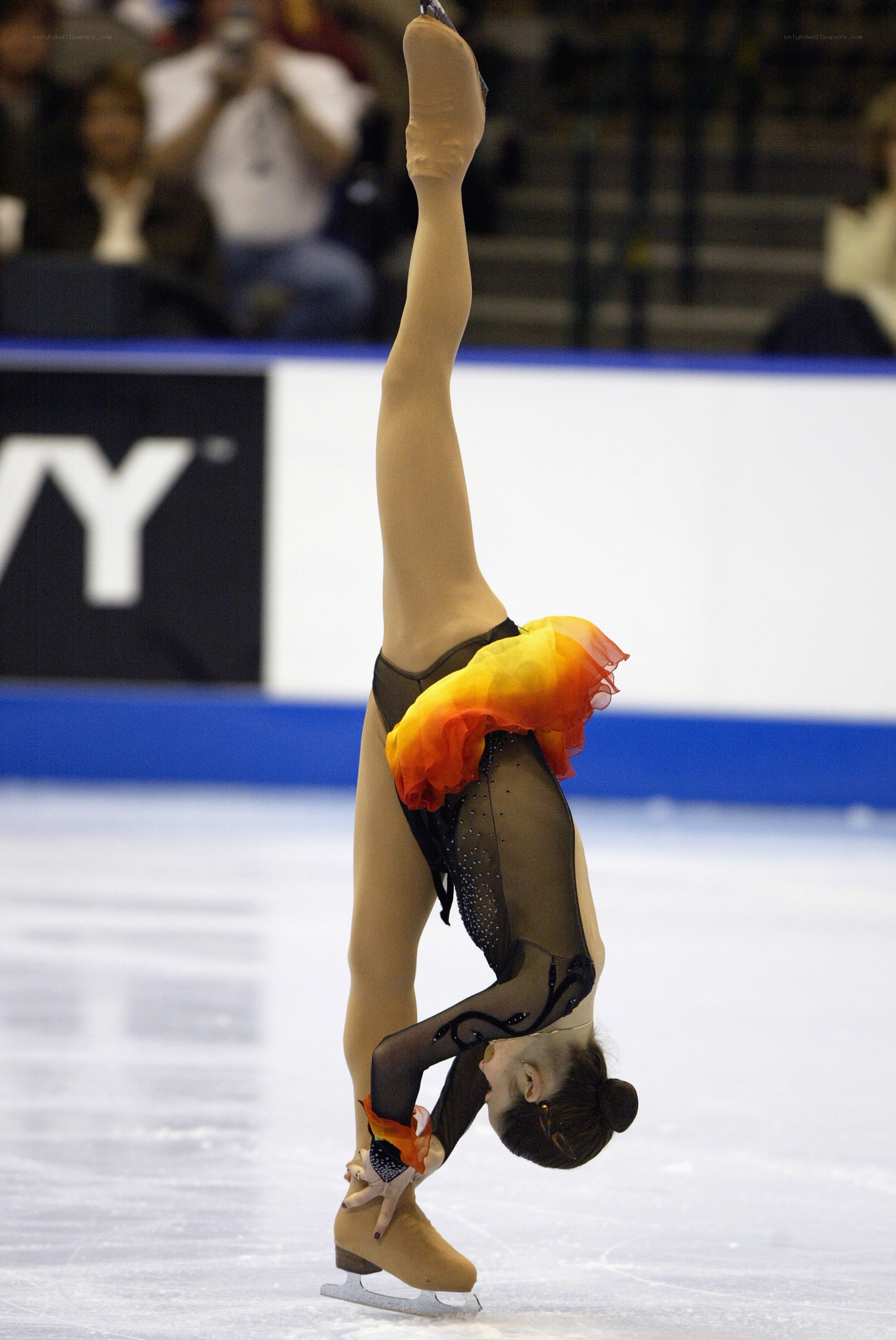 figure skater in a handstand