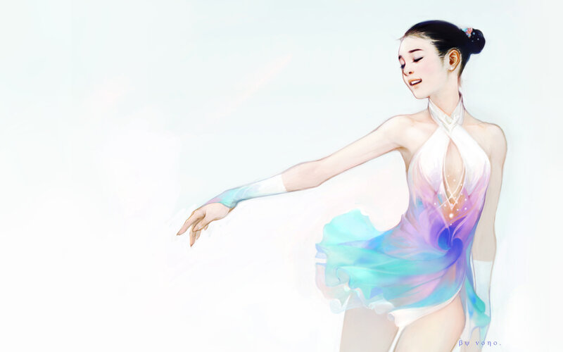 figure skater in colorful costume