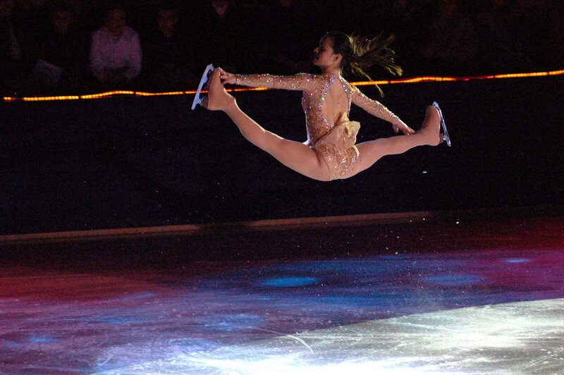 Figure Skater in Mid-air