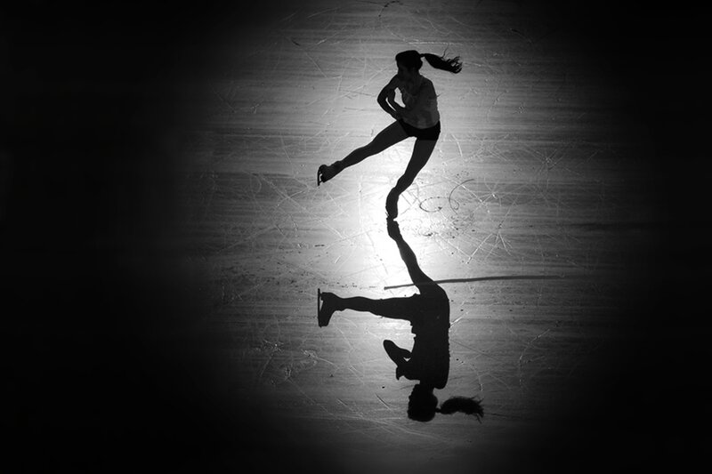 Figure Skater in Motion — Black