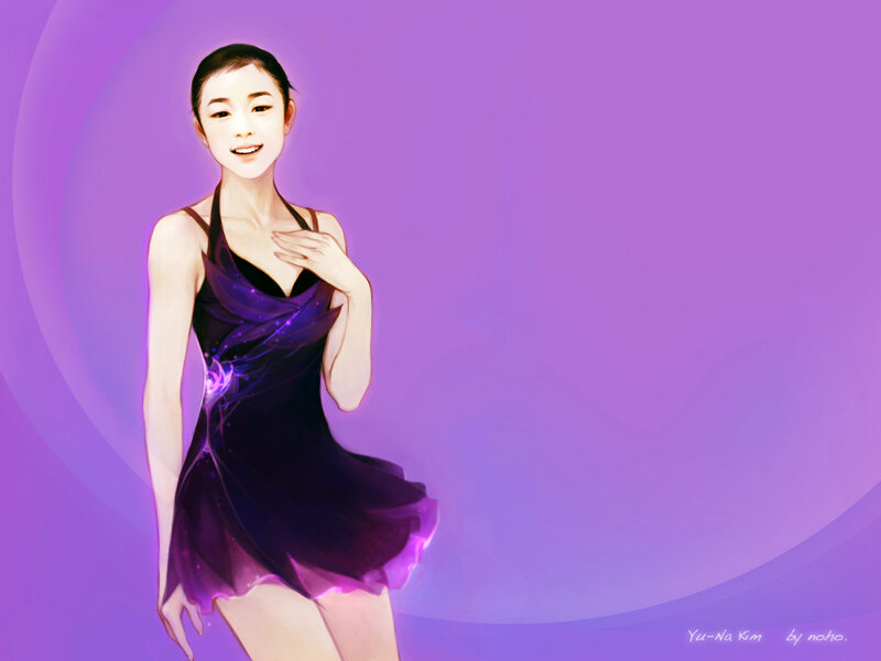 figure skater in purple dress