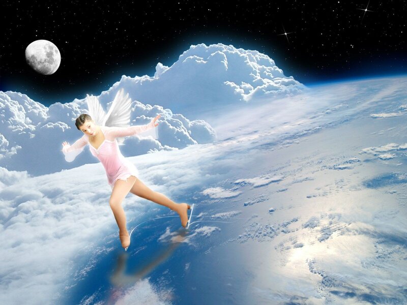 figure skater in space