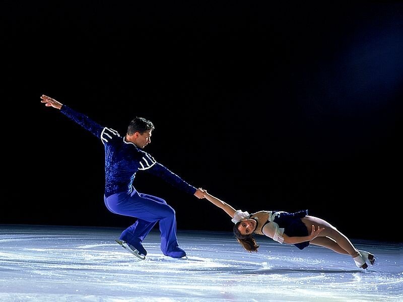 Figure skaters in performance