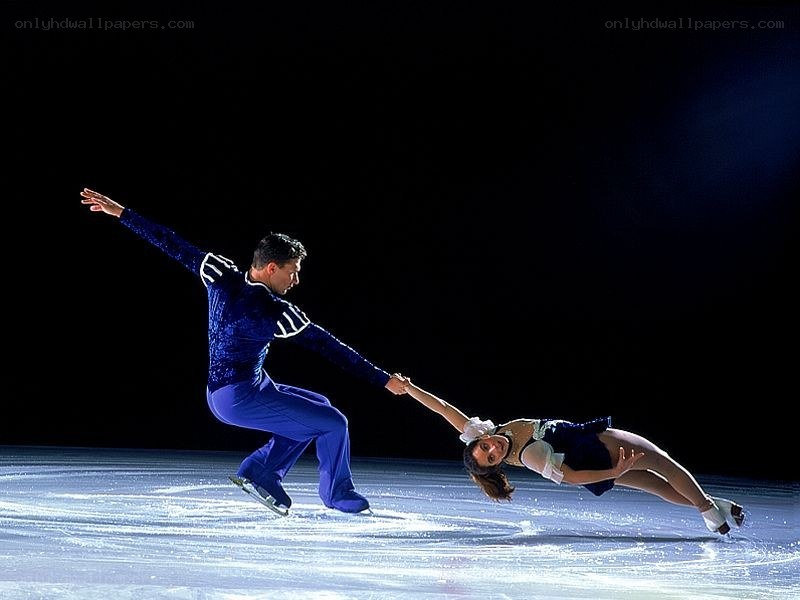Figure skaters in performance
