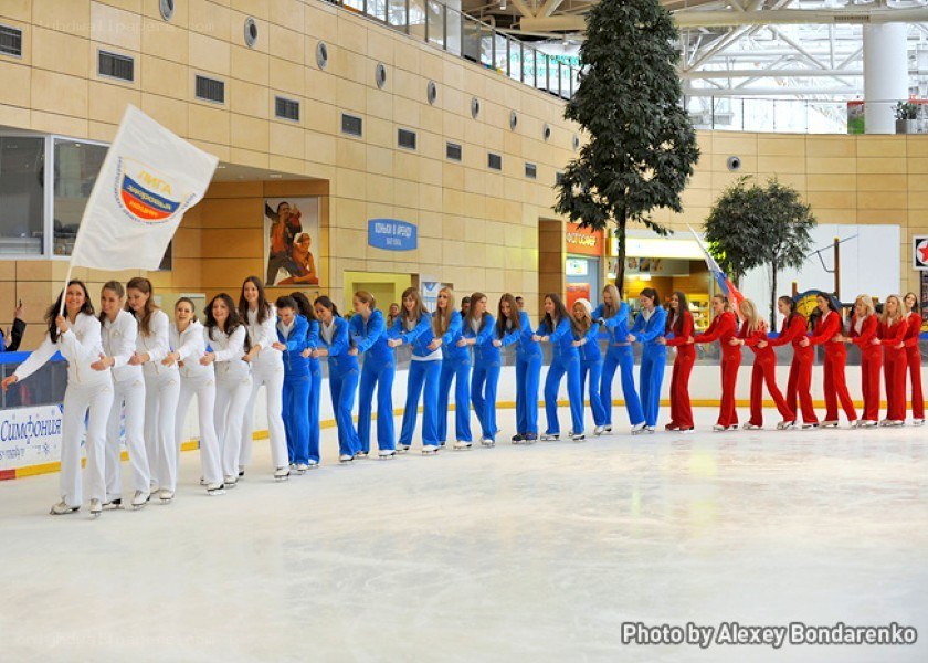 Figure skaters in uniform