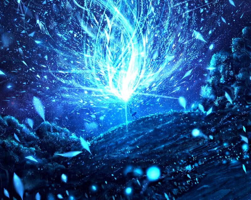 Figure under Blue Light