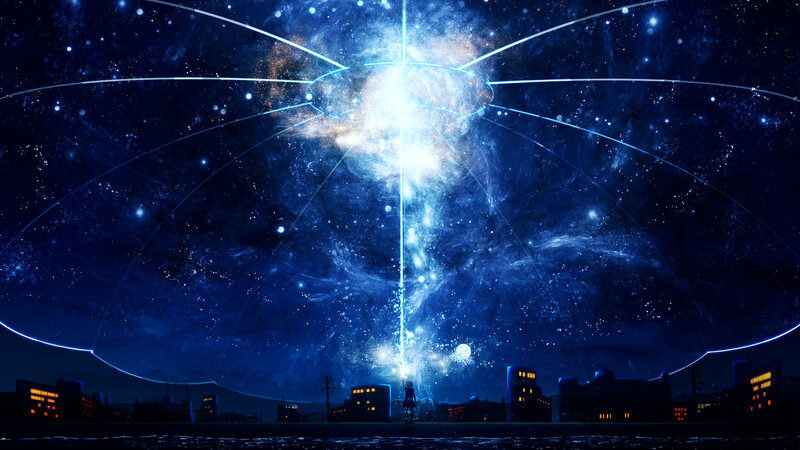 Figure under Starry Sky