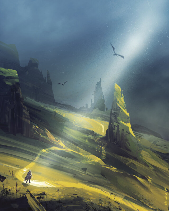 Figure Walking in Canyon