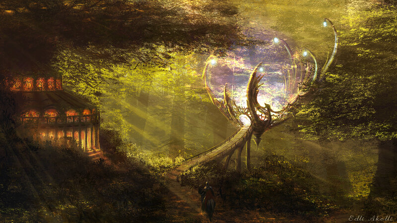 Figure Walking in Forest