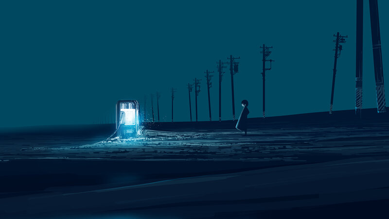Figure Walking on Road