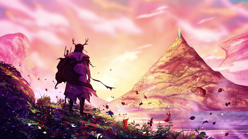 Figure with Antlers on Hill