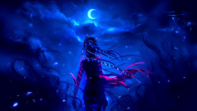 Figure with Glowing Hair