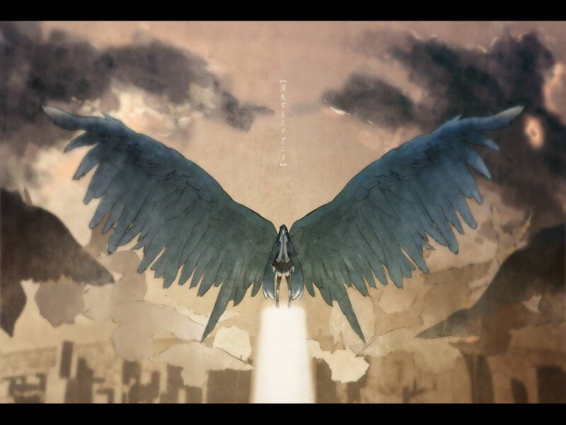 Figure with Large Wings — Blue