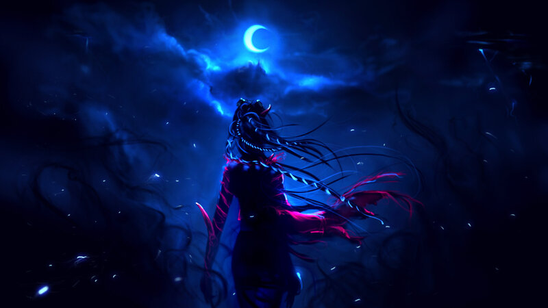 Figure with Long Dark Hair