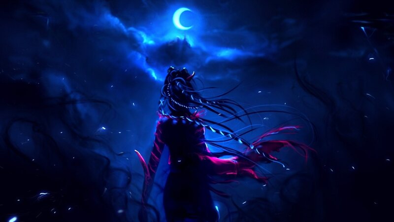 Figure with Long Hair — Blue