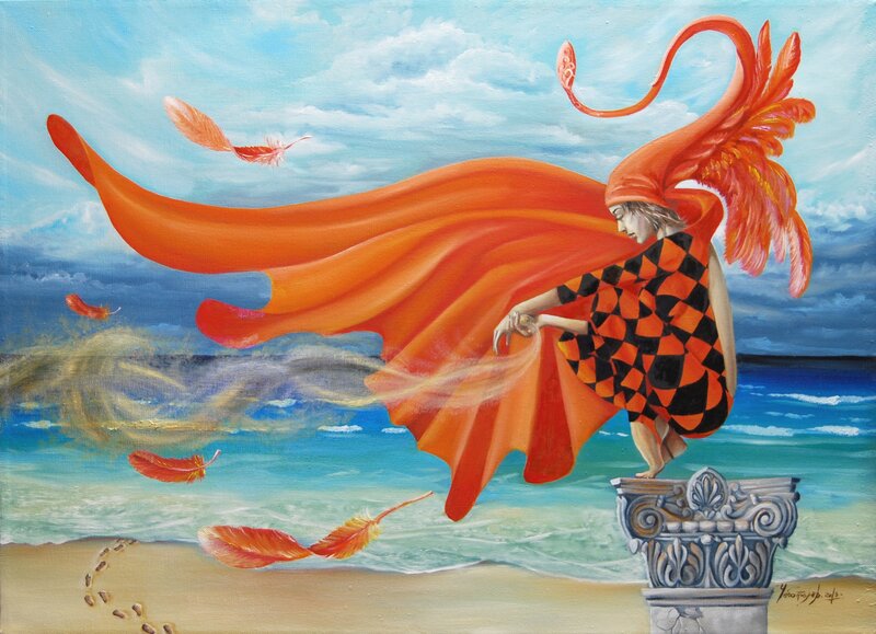 Figure with Orange Cape