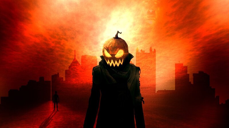 Figure with Pumpkin Head