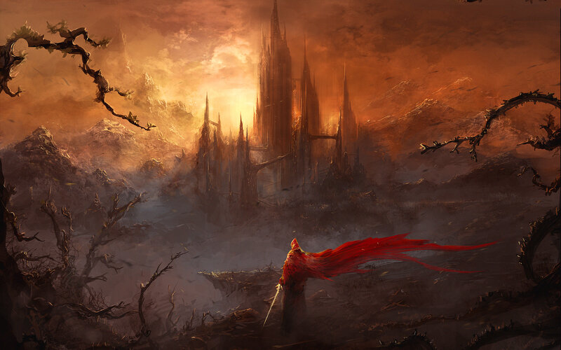 Figure with Red Cloak