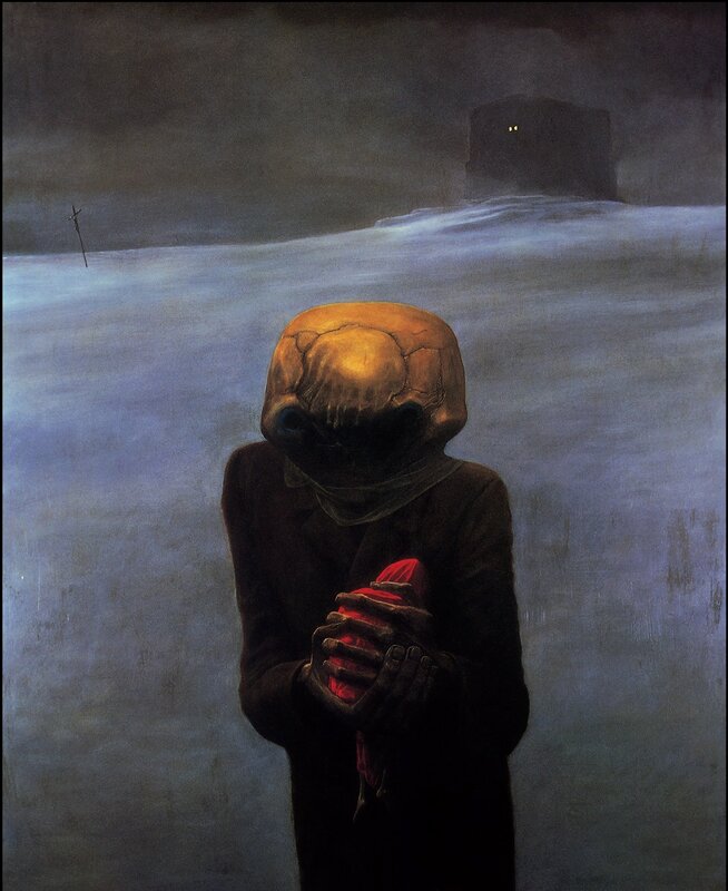 Figure with Skull Head