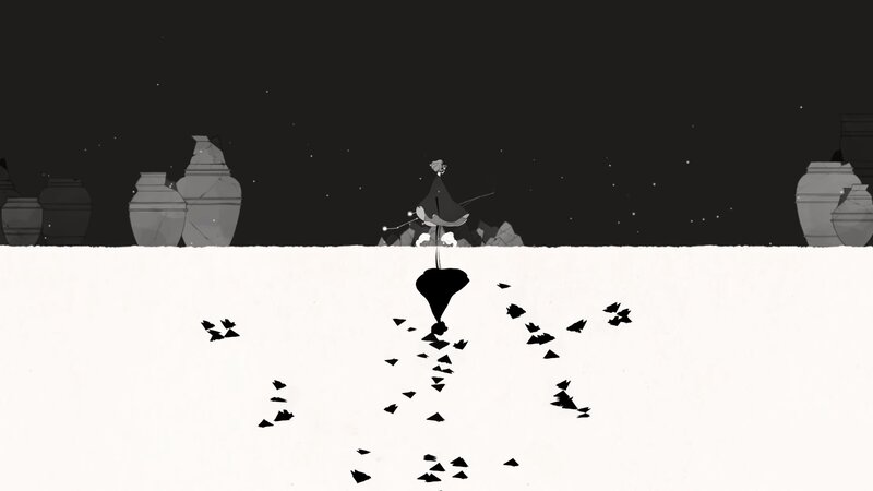 Figure with Staff in Dark Landscape