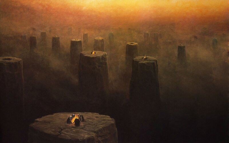 Figures Around Fire