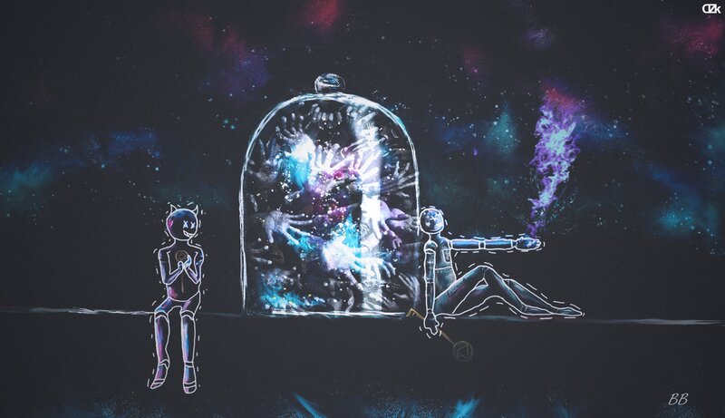 Figures in a Glass Dome