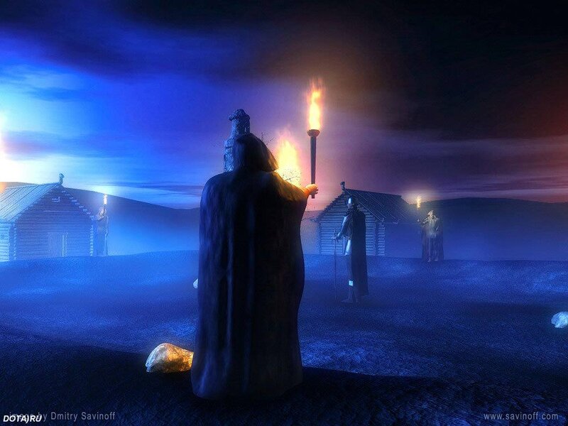 Figures with Torches