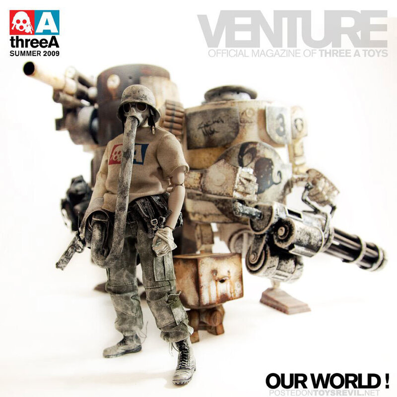 figurine with robot companion