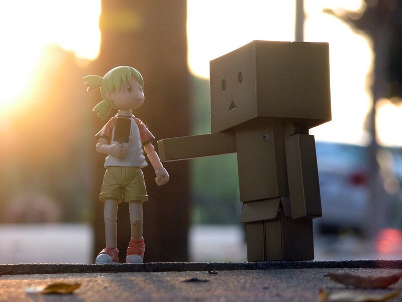 figurines in sunset light