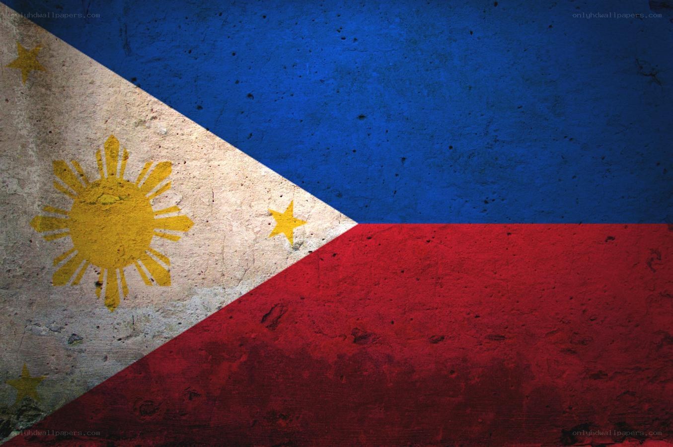 Filipino flag on textured wall