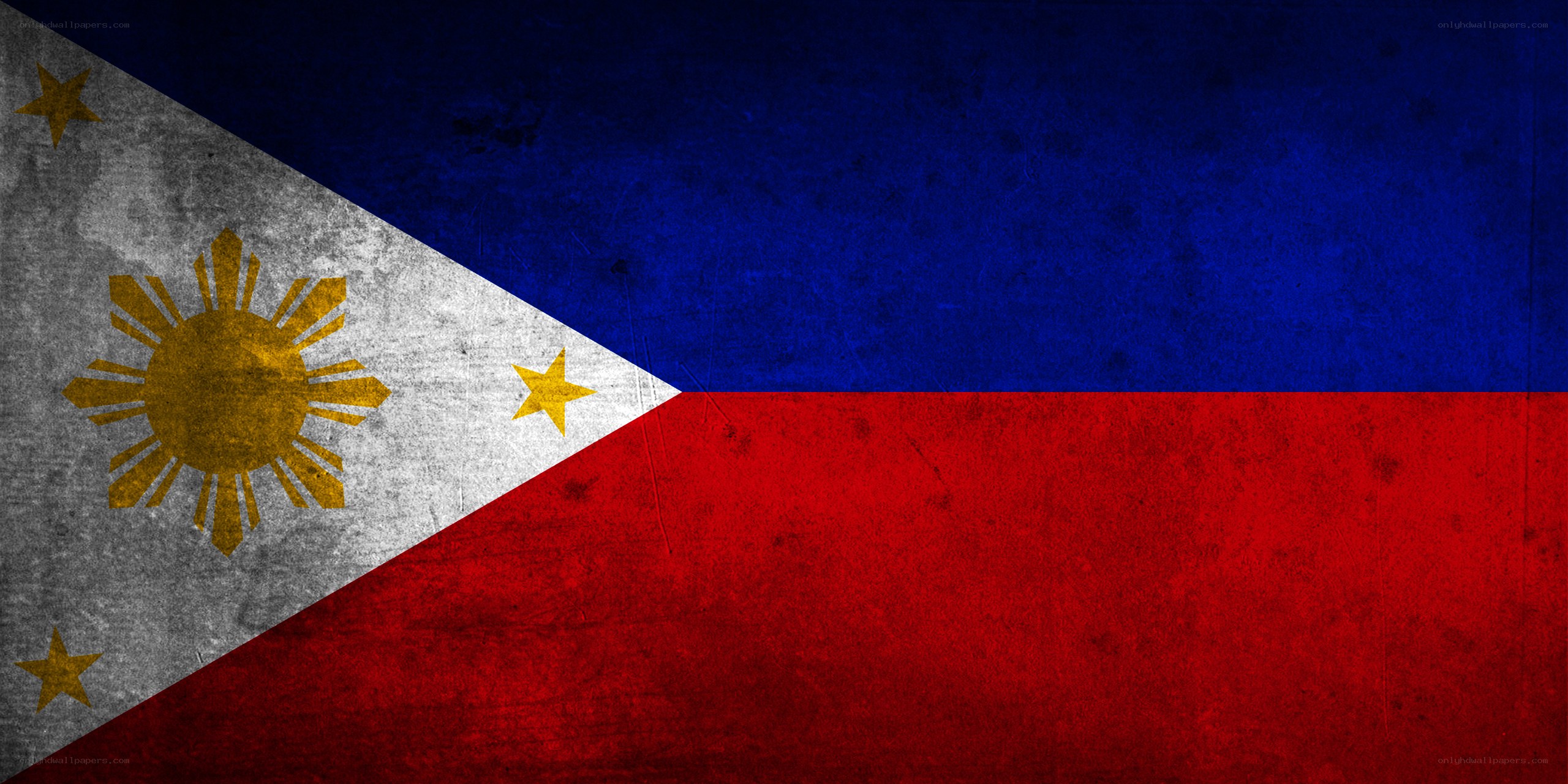 Filipino flag with distressed texture