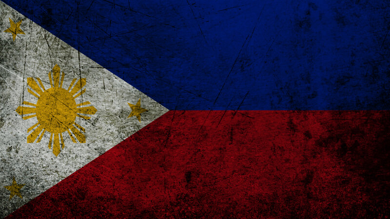 Filipino flag with distressed texture
