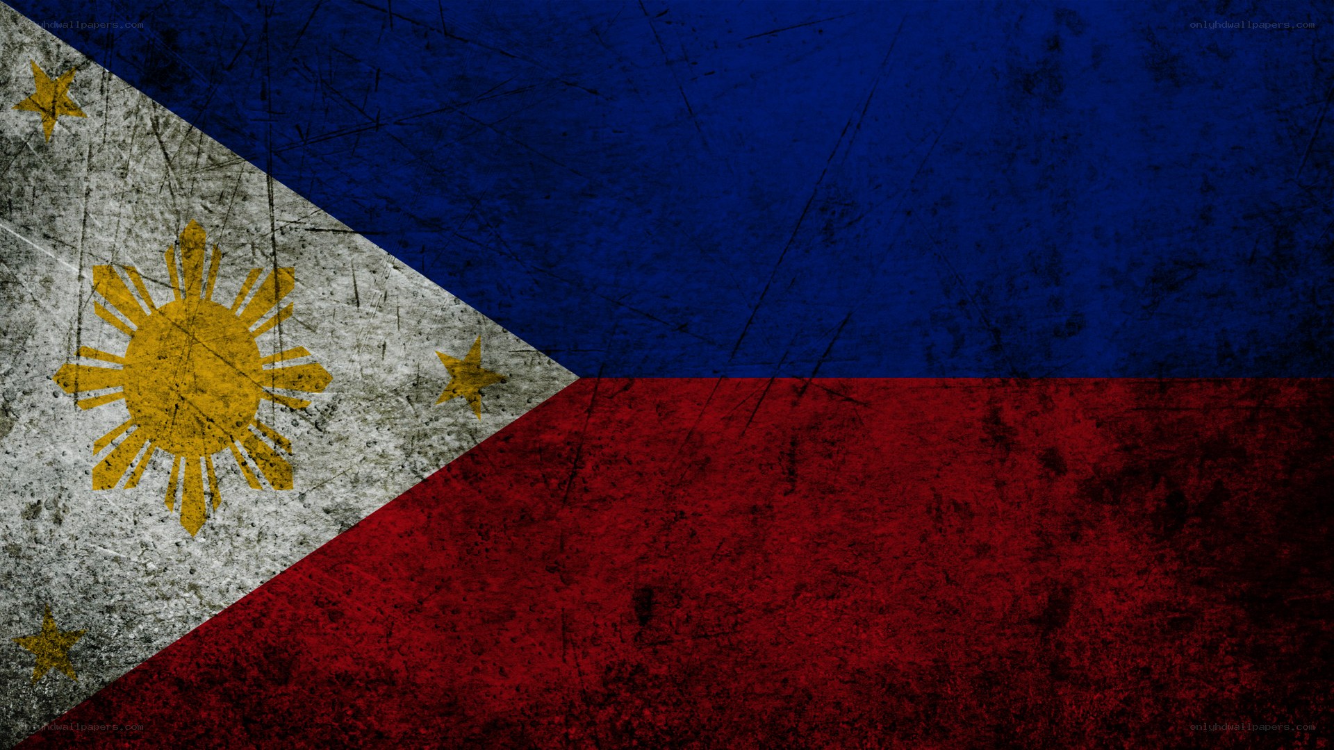 Filipino flag with distressed texture