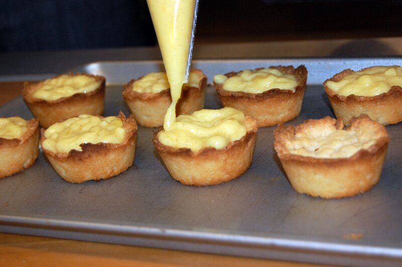 filling tart shells with custard