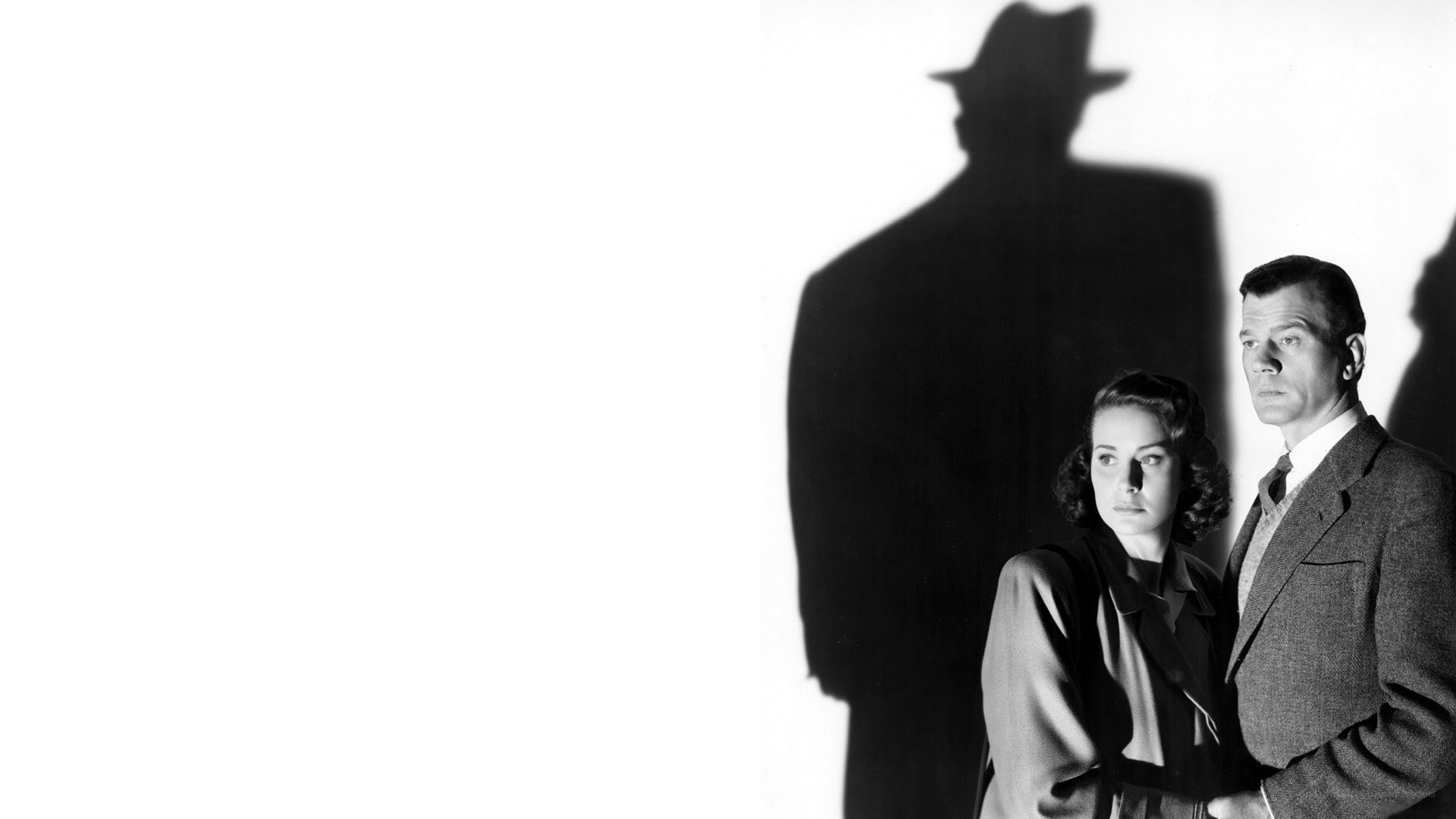 film noir couple with shadow