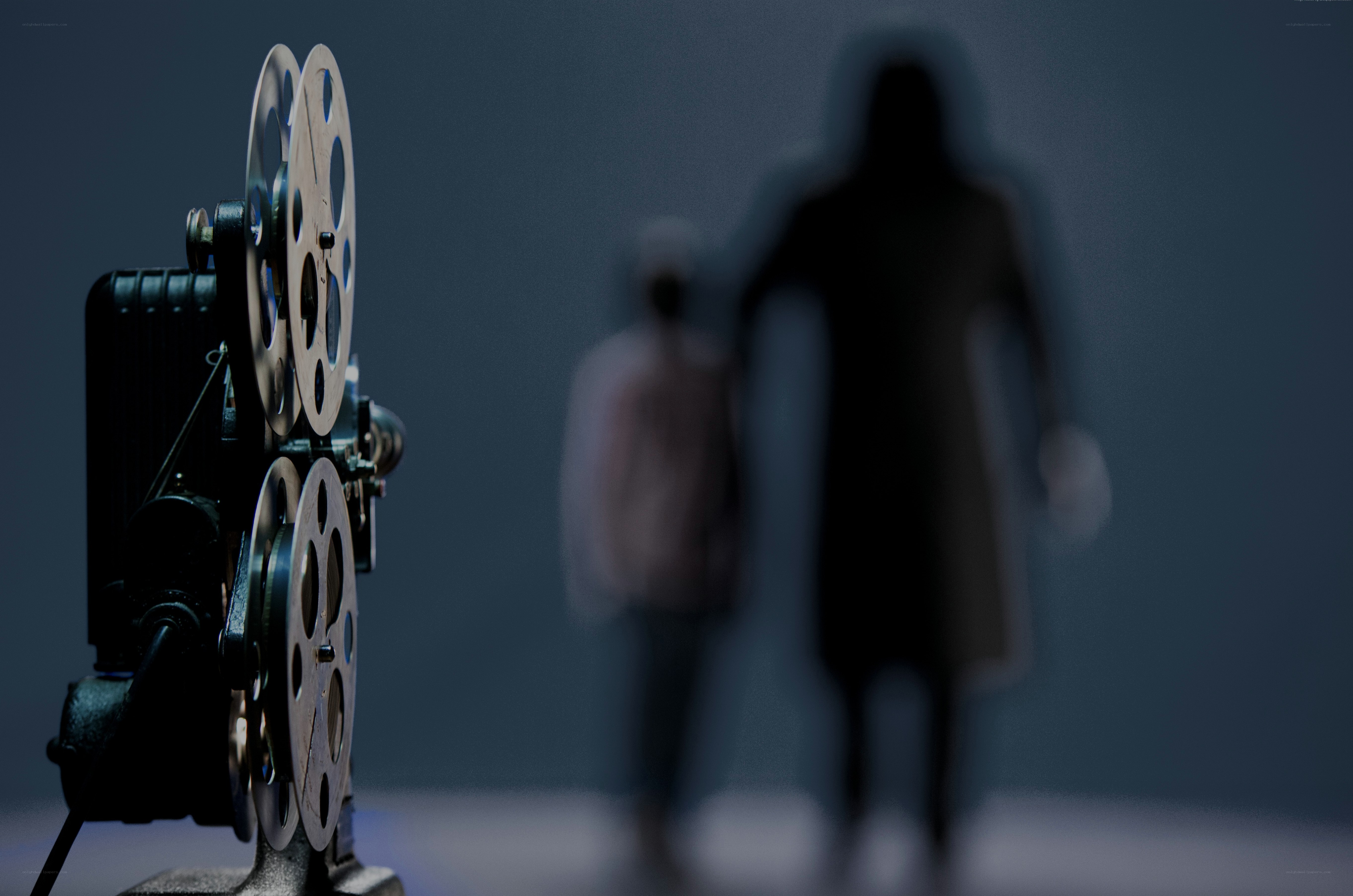 Film projector with silhouettes