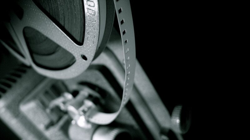 Film reel and strip close-up