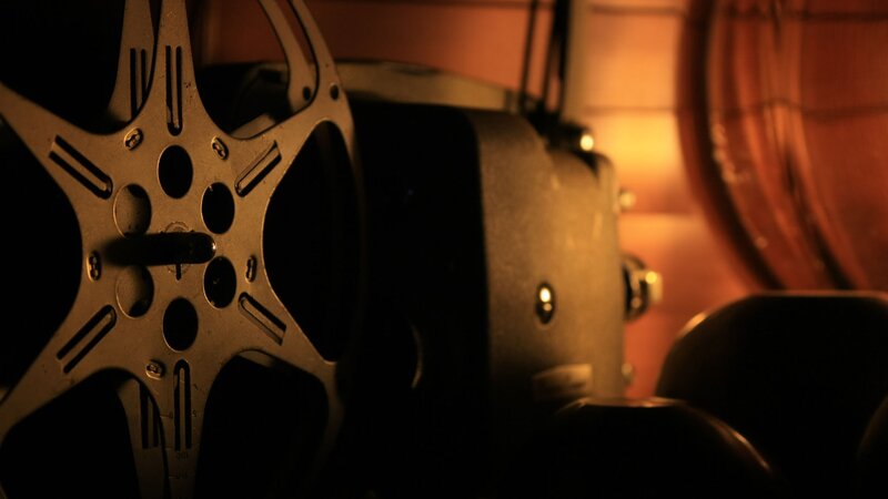 Film reel in dim light