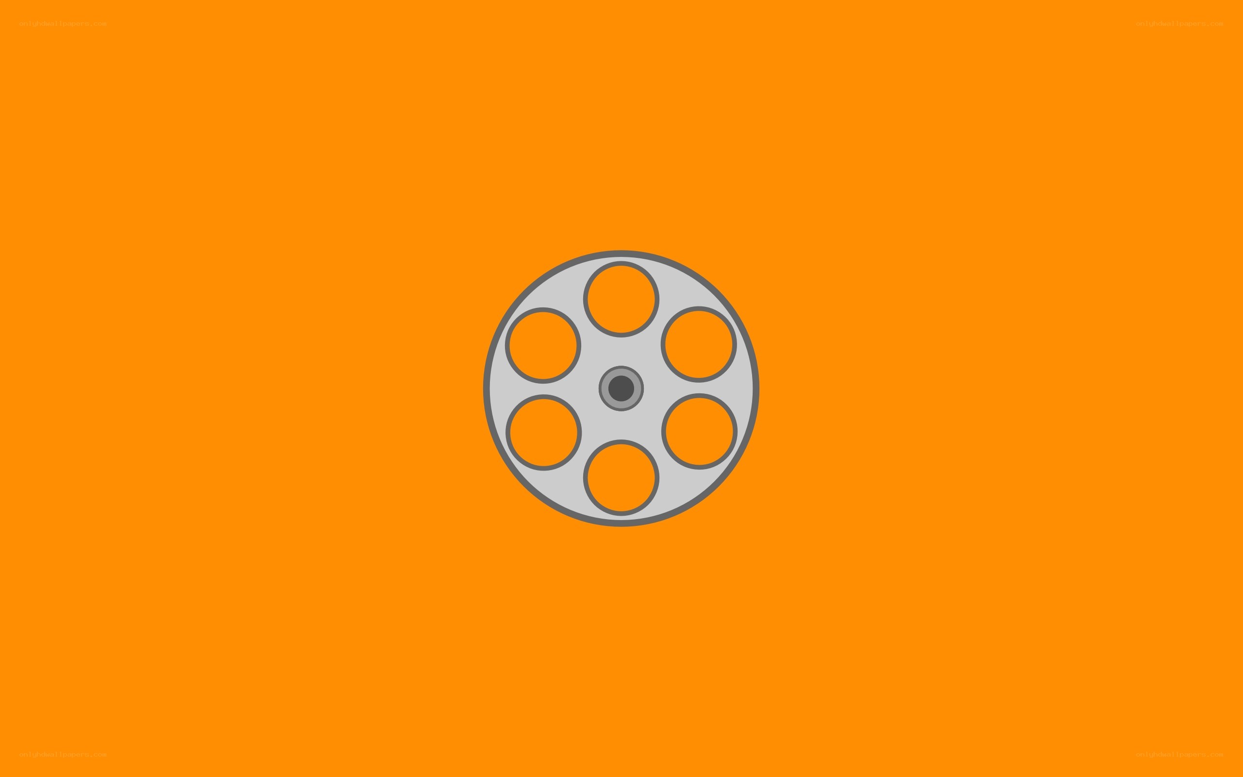 film reel on orange background