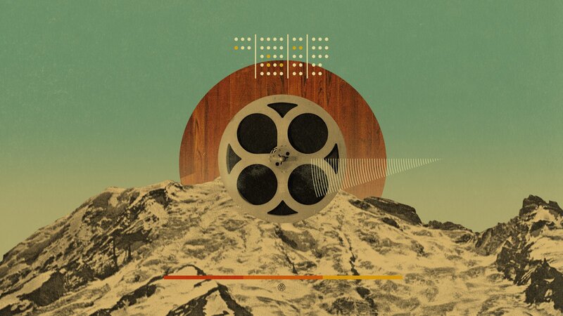 Film Reel over Mountain